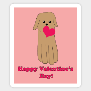 Happy Valentine's Day! (Dog With Heart) Sticker